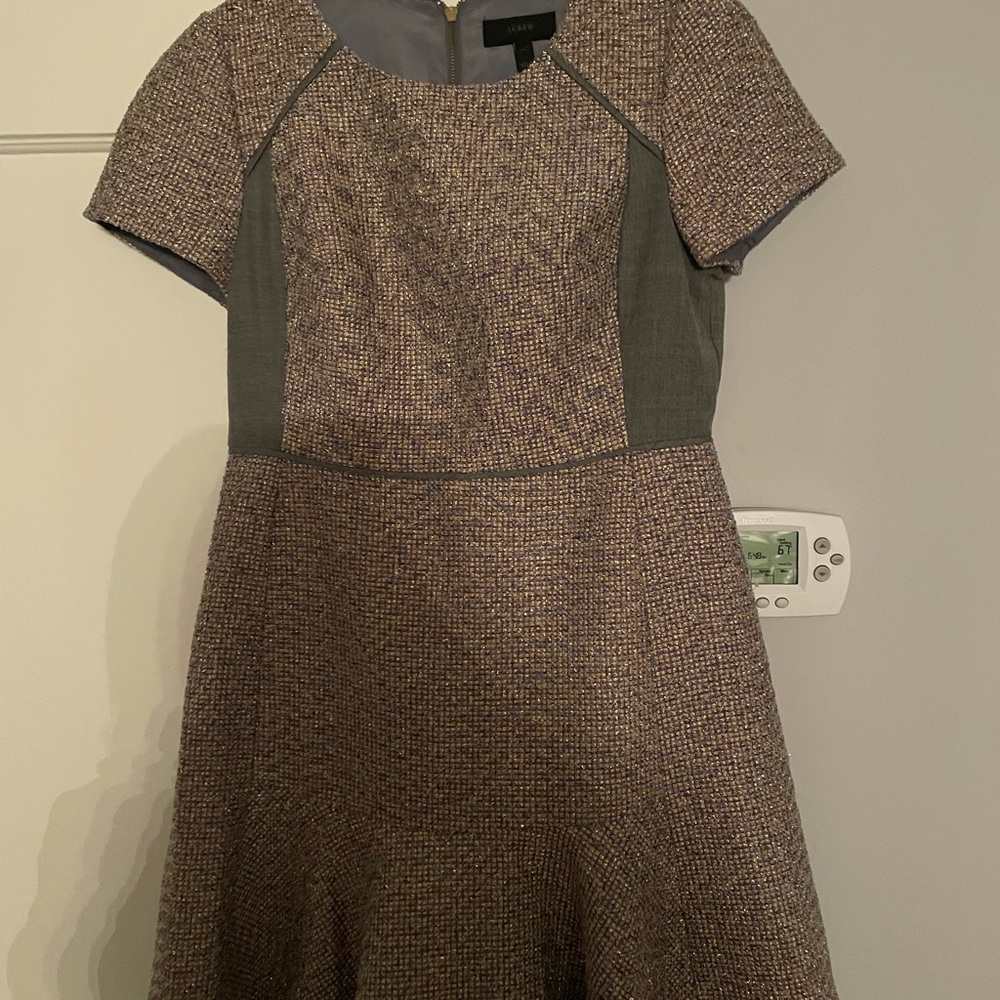J crew metallic tweed dress size 14.